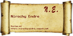 Nirschy Endre névjegykártya